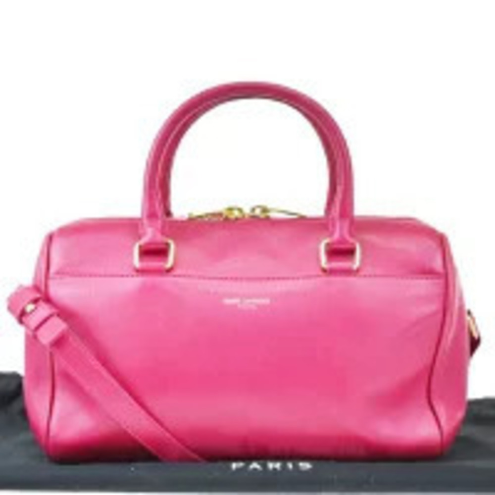 Saint Laurent Baby Duffle Handbag Shoulder Bag Pink Leather
